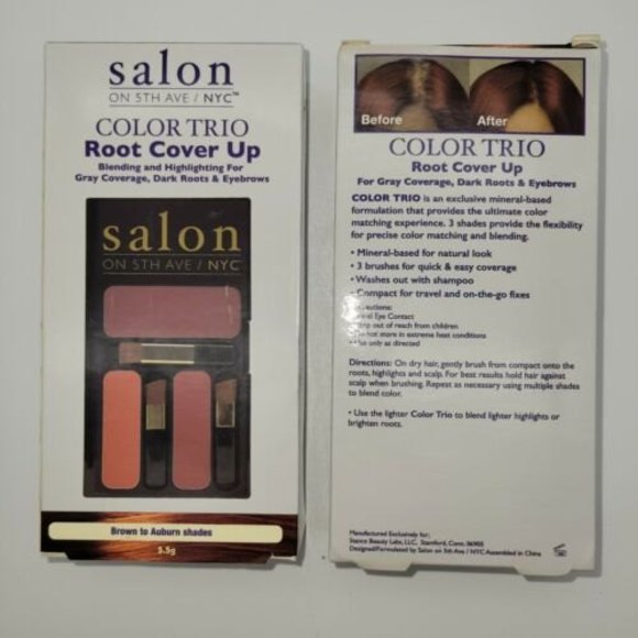Lot Of 2-Salon on 5th Avenue Color Trio Root Cover Up Brown to Auburn Shades - Picture 2 of 3